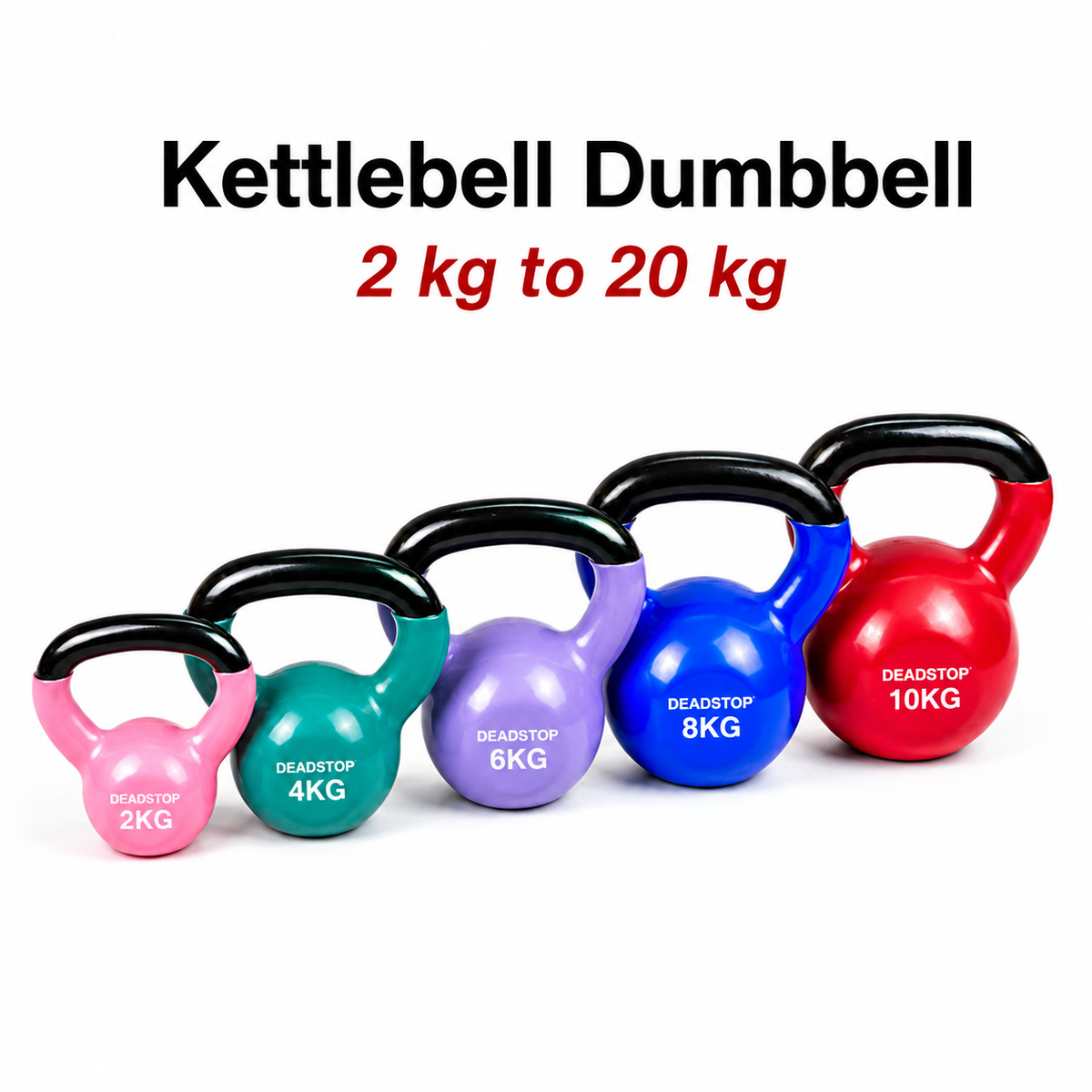 DeadStop Kettlebells Vinyl Coated 2KG to 10KG