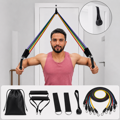 DeadStop Resistance Bands Set – 11-Piece + 5 Loop Bands (Pack of 2)
