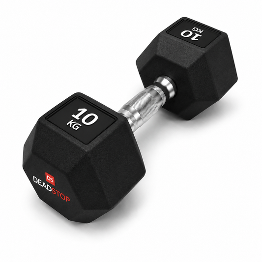DeadStop Hex Dumbbell | Rubber Coated | Home Gym