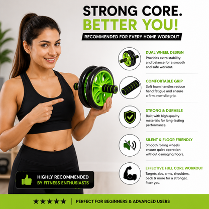 DeadStop AB Roller Wheel – Premium Home Gym Core Workout Equipment
