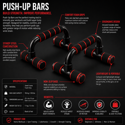 Push-Up Bars with Foam Grip Handles