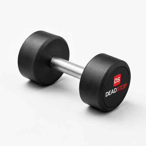 DeadStop Premium Round Rubber Dumbbells (Pair)