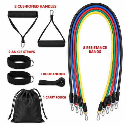 DeadStop Resistance Bands Set – 11-Piece + 5 Loop Bands (Pack of 2)
